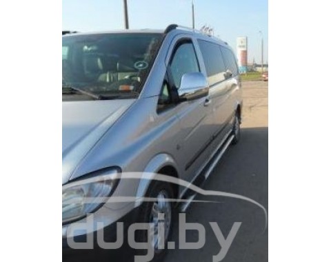 Боковые пороги (трубы) с площадками для Vito W639 (средняя база)